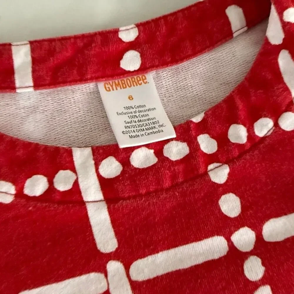 Gymboree Girls 6 Red Grid Windowpane Pocket Aline Knit Dress *READ*
